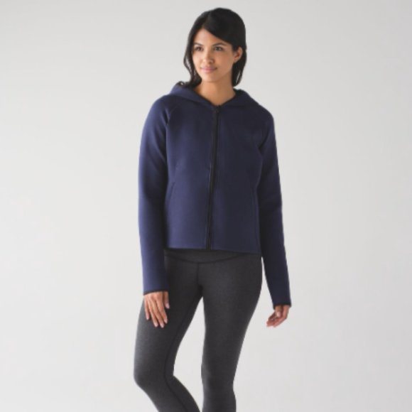 lululemon athletica Tops - Lululemon City Bound Hoodie Blue Scuba Jacket
